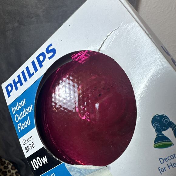 Philips 100 Watt Colored Flood Light Bulb Red BR38 - Picture 6 of 7